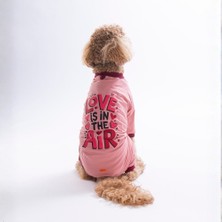 Pawstar Pembe Love Air Pijama Orta ve Büyük Irk Köpek Pijaması - Köpek Tulumu - Köpek Kıyafeti (15 Kg-45 Kg)