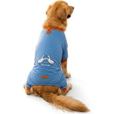 Pawstar Mavi Ducks Pijama Orta ve Büyük Irk Köpek Pijaması - Köpek Tulumu - Köpek Kıyafeti (15 Kg-45 Kg)