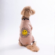 Pawstar Kahverengi Smile Pijama Orta ve Büyük Irk Köpek Pijaması - Köpek Tulumu - Köpek Kıyafeti (15 Kg-45 Kg)