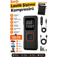 Dijital Göstergeli LED Işıklı Taşınabilir 4500MAH Araç Lastik Şişirme Hava Kompresörü