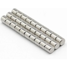 Dünya Magnet 25 Adet, 6x6 mm Neodyum Mıknatıs, Silindir, Güçlü Magnet, 6mm x 10MM