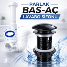DESIPHON Parlak Bas-Aç (Pop-Up) Lavabo Gider Süzgeç Sifonu – Lavabo Gider Borusu Dahil