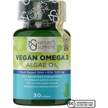 Nature's Supreme Vegan Omega 3 Algae Oil 30 Kapsül