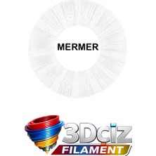 3D Çiz Pla 3D Kalem Filament Pla Mermer Desenli Beyaz Renk (2x5 Metre) 10 Metre Pla Filament