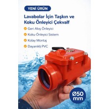 DESIPHON Lavabo Gideri Için Ø50 mm Pis Su Çekvalfi Koku ve Taşkın Önleyici Pvc Gider Çekvalf