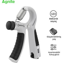 Agnite Agnıte Ayarlanabilir Mekanik Sayaçlı El Yayı Güç Artırıcı Gri