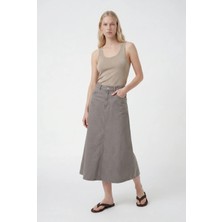 Masha Kate Evaze Denim Midi Etek