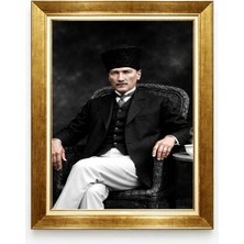 Atatürk Karizmatik Oturan Poz Tablo