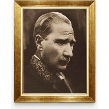 Atatürk Klasik Sepya Portre Nostaljik Çerçeveli Tablo