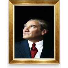Atatürk Portresi Altın Varaklı Lüks Çerçeveli Tablo