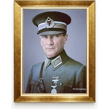 Mustafa Kemal Atatürk Askeri Üniformalı Kanvas Tablo - Mareşal Portre