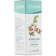 Life In 20 ml Jojoba Yağı Unisex Kullanıma Uygun Nemlendirici Etki ile Cilt ve Saç İçin
