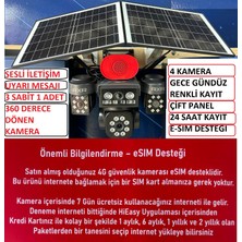RXR Sim Kart Gerekmeyen Güneş Enerjili 4 Kameralı Renkli Gecegörüş Solar Kamera 7/24KAYIT Bulut Desteği
