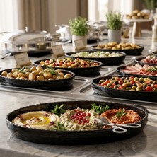 Külsan 21040.BL - Olie Oval Siyah Servis Tabağı 40x25cm, Thermoset Melamin