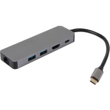 vcom cu4592 type-c to hdmı (4k@30hz)+2-usb a 3.0 (5gb)+gigabit lan+pd 3.0 100w çoklayıcı