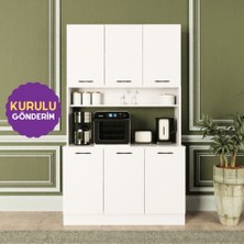 HOMECONOM Armonia Kahve Köşesi 120 cm Parlak Beyaz Mdf Lam
