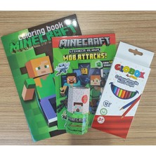 Ada Çanta Kırtasiye Piksel Figürlü Boyama Kitabı,sticker Albüm,sonny Angel Figür ve Kuru Boya Kalem Seti GR42254022
