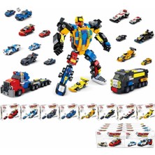  ctoy oyuncak blok dönüşebilen 2:1 yarış araçları 10052-1/8 (karışık model 1 adet)
