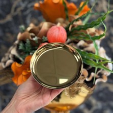 Ogeda Home 6'lı Gold Yuvarlak Metal Tatlı Tabağı 12 Cm- Kahve Yanı Lokumluk,şekerlik,kahve Yanı Ikramlık