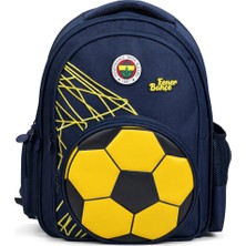 Fenerbahçe Lisanslı 3D Suni Deri Detaylı Okul Çantası - Lacivert 2 Bölmeli Sırt Çantası