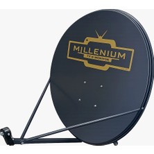Millenium 80 cm 0.70 mm Çanak Anten Seti Dörtlü Lnb 25 Metre Anten Kablosu 2 Adet F Konnektör Full Uydu Sistemi