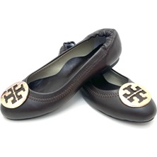 Stok 83 Altın Metal Tokalı Hakiki Deri Babet