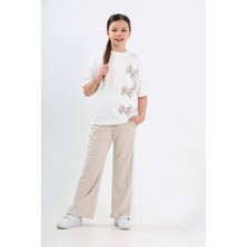 Modanino Kız Çocuk 3 Fiyonk Süslemeli Alt-Üst Takım 7-12 Yaş 12669BLT