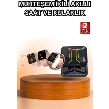 Mossem Wireless Şarjlı Akıllı Saat ve Dijital Göstergeli Kablosuz Bluetooth Kulaklık Nabız Ölçer