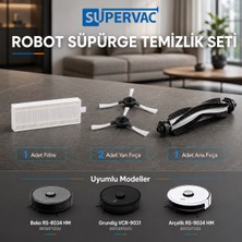 Supervac RS8034HM Robot Süpürge Aksesuar Seti; Arçelik, Beko, Grunding Ile Uyumlu Temizlik Paketi