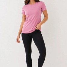 Evrenial Kadın Basic Tişört Bisiklet Yaka Kısa Kol Günlük Yazlık Slim Fit T-Shirt