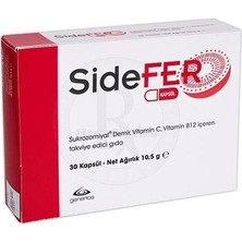 Sidefer Sukrozomıyal 30 Kapsül Demir Vitamin C Vitamin B12 İçeren Takviye Edici Gıda