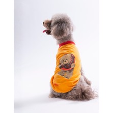 Pawstar Turuncu Donut Teddy Tişört Kedi Köpek Tişörtü-Kedi Köpek Kıyafeti