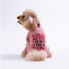 Pawstar Pembe Love Air Kedi Köpek Pijaması - Kedi Köpek Tulumu - Kedi Köpek Kıyafeti