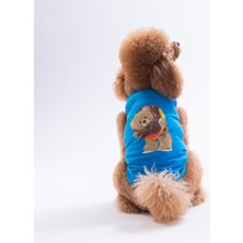 Pawstar Mavi Donut Teddy Tişört Kedi Köpek Tişörtü-Kedi Köpek Kıyafeti