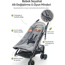 Ubeybi Bebek Seyahat Alt Değiştirme Matı ve Oyun Minderi - Bebek Arabası Uyumlu Yumuşak Dolgulu Şilte