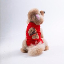 Pawstar Kırmızı Donut Teddy Tişört Kedi Köpek Tişörtü-Kedi Köpek Kıyafeti