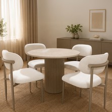 Edsy Home Oslo 4 Sandalyeli Mufak Masa Takımı