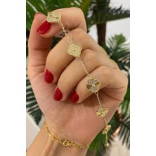 Aurrari Gold Çizgili Premium Çelik Bileklik