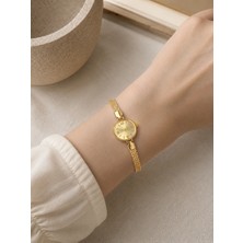 Boris Accessory Minimal Tasarım Kadın Saat Gold Metal Kordon Günlük Şık Saat
