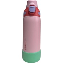 Vagonlife Çelik Tek Kapak Pipetli/ Pipetsiz Kullanım Kulplu Matara/termos VGN1102 700ML  - Pembe