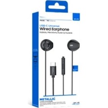 HiboTekno Usb-C Girişli Mikrofonlu Kumandalı 1.2mt Kablolu Kulaklık Kulak Içi