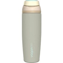 Vagonlife Çelik Tek Kapak Pipetli/ Pipetsiz Kullanım Kulplu Matara/termos VGN1107 800ML  - Gri