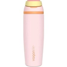 Vagonlife Çelik Tek Kapak Pipetli/ Pipetsiz Kullanım Kulplu Matara/termos VGN1107 800ML  - Pembe