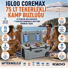 Igloo Kolay Erişim Kapağı, Iki Adet Harici Hava Pompası Kanalı Ilecoremax 75 Lt Tekerlekli Kamp Buzluğu