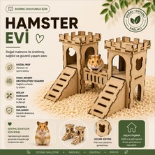 Algwood Ahşap Hamster Oyun Alanı - Hamster ve Gonzales Için Kale Konseptli Yuva - Ahşap Oyun Parkuru