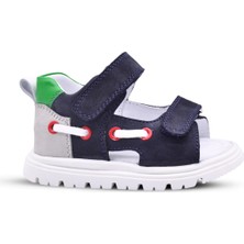 Kids A More Jack Erkek Bebek Hakiki Deri Lacivert Renk Sandalet