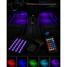 Grandor Rgb Araç Içi Şerit LED Seti Müzik Kontrollü Ambiyans Aydınlatma