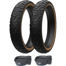 Cst Ride 20X4.00 Kahverengi Yanaklı Dayanıklı Fat Bike Bisiklet Dış Lastiği x 2 Adet + Irc Dayanıklı Iç Lastik Seti