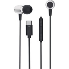 HiboTekno Usb-C Tip C Metal Başlıklı Örgü Kablolu Mikrofonlu Kulaklık – Gürültü Azaltıcı ve Kumandalı