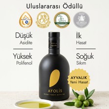 Ayolis Premium Gurme Ayvalık Zeytinyağı 500 Ml Ödüllü Yüksek Polifenollü Erken Hasat Soğuk Sıkım Natürel Sızma Zeytinyağı